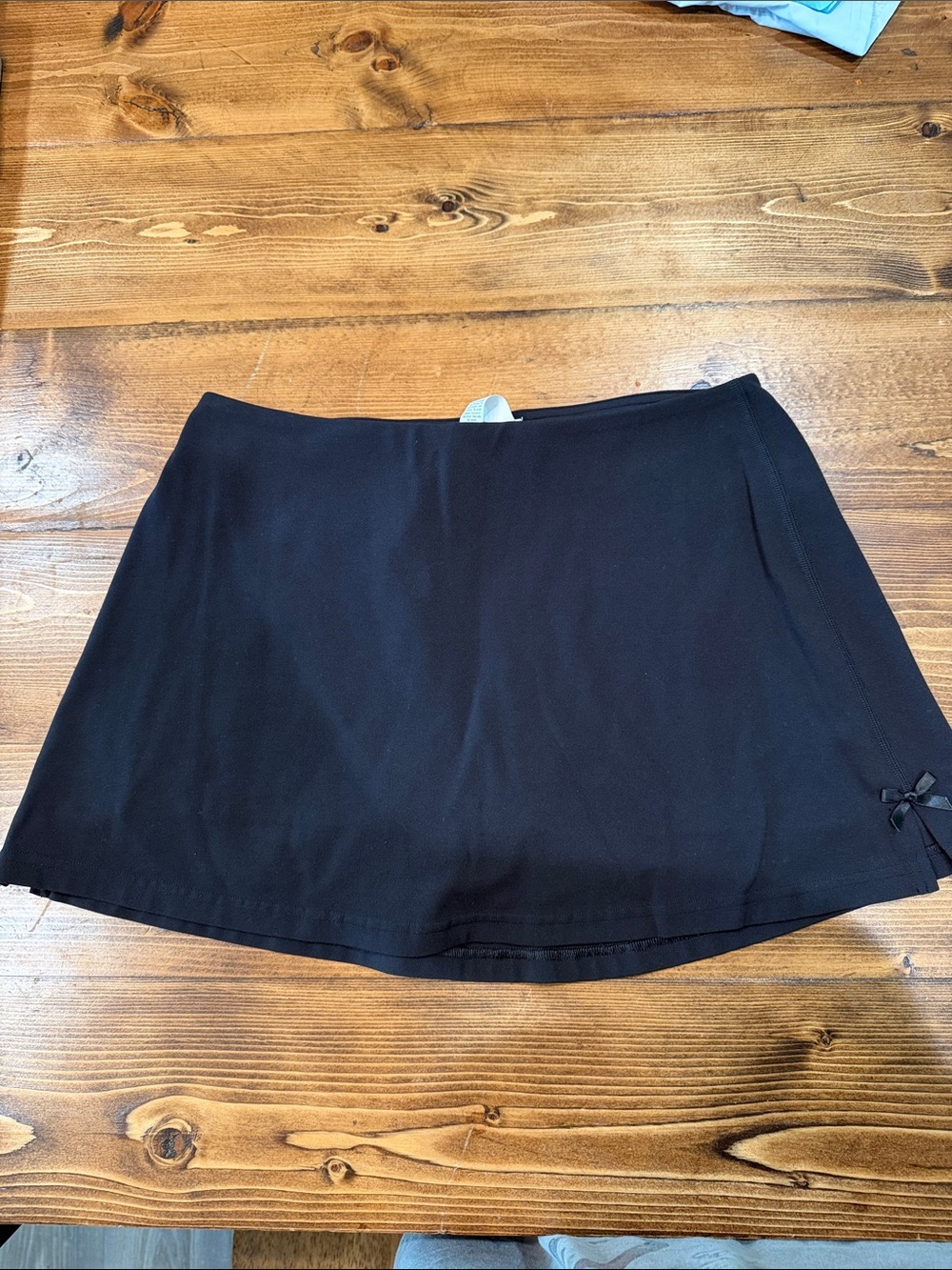 Nulu Lululemon bow-detail mini skirt in black